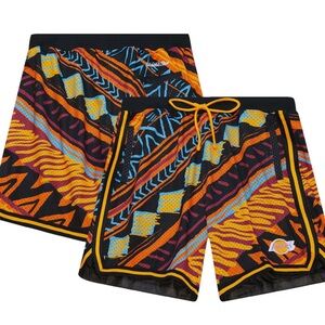 Los Angeles Lakers Mitchell & Ness Game Day Pattern Shorts - Black size XL NWT